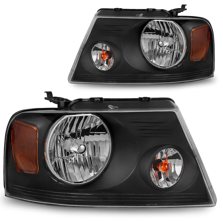 2004-2008 Ford F150 Black Housing Amber Reflector Clear Lens Oe Replacement - JSI Racing 