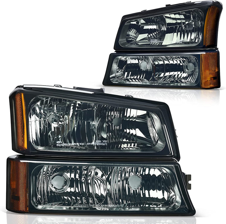Dwvo Headlight Assembly Compatible With Chevy Silverado Avalanche 1500 2500 3500 Black Clear Housing - JSI Racing 