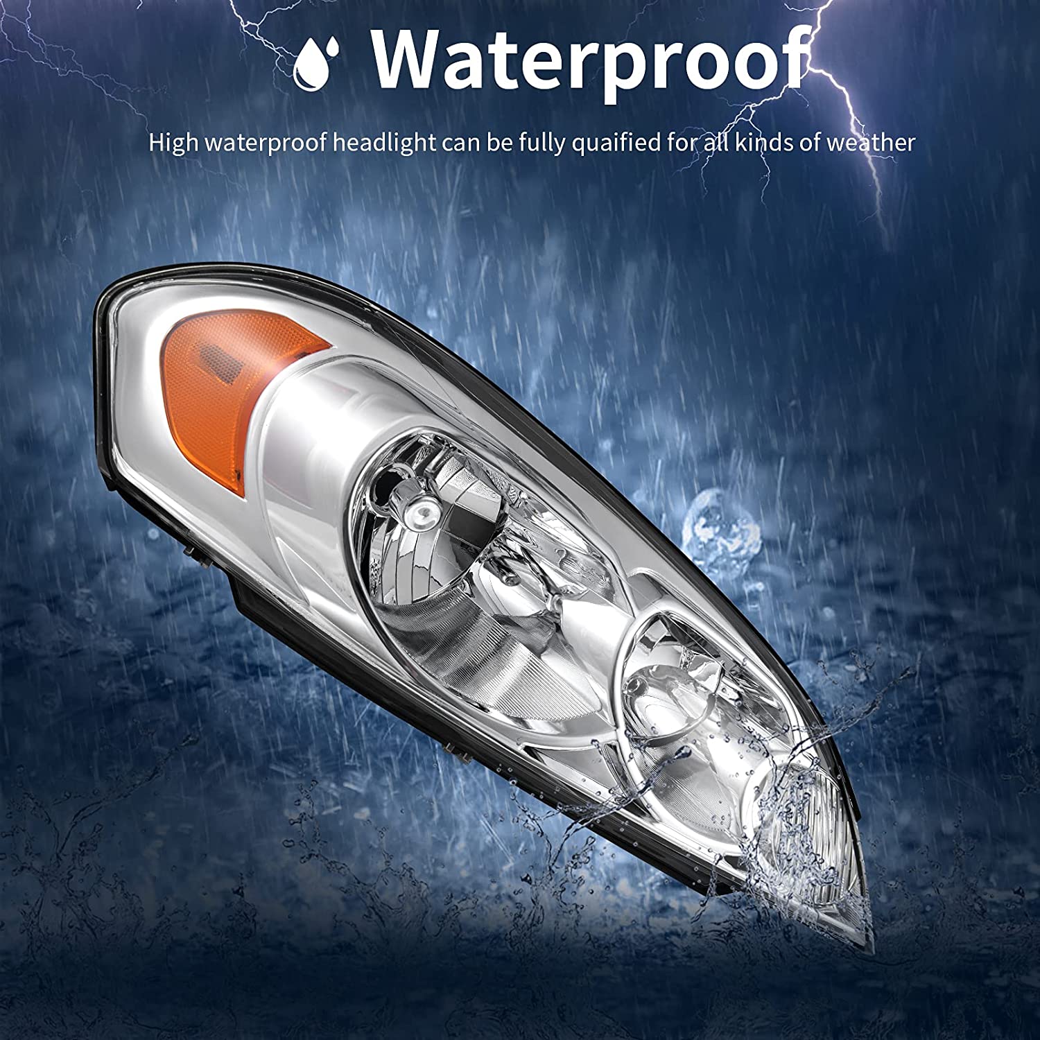 Autosaver88 Headlight Assembly Compatible With 20062013 Chevy Impala 06 07 Monte Carlo Replacement Headlamp Driving Light Chrome Housing Amber Reflector Clear Lens 25958359 25958360 A Oe - JSI Racing 