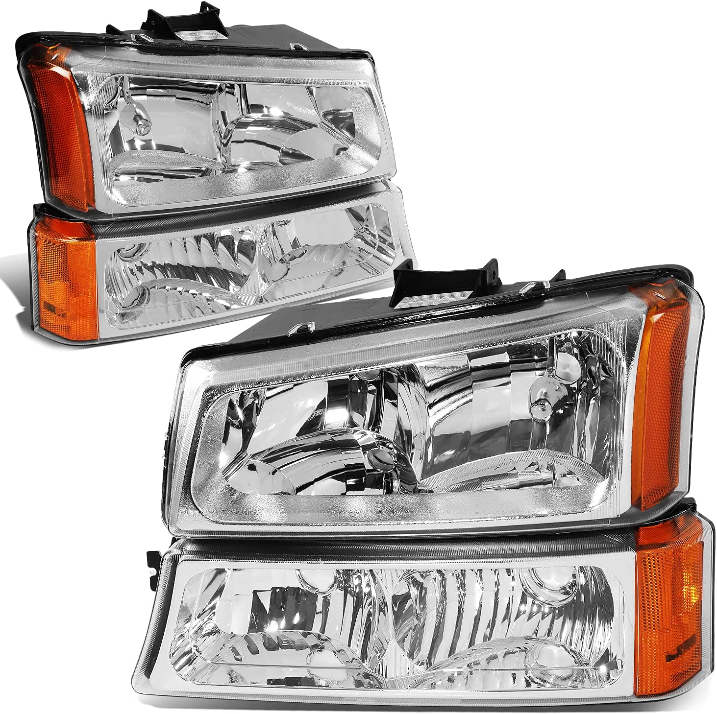 Dna Motoring Hlohcs034pcham Headlight Assembly Driver And Passenger Side - JSI Racing 