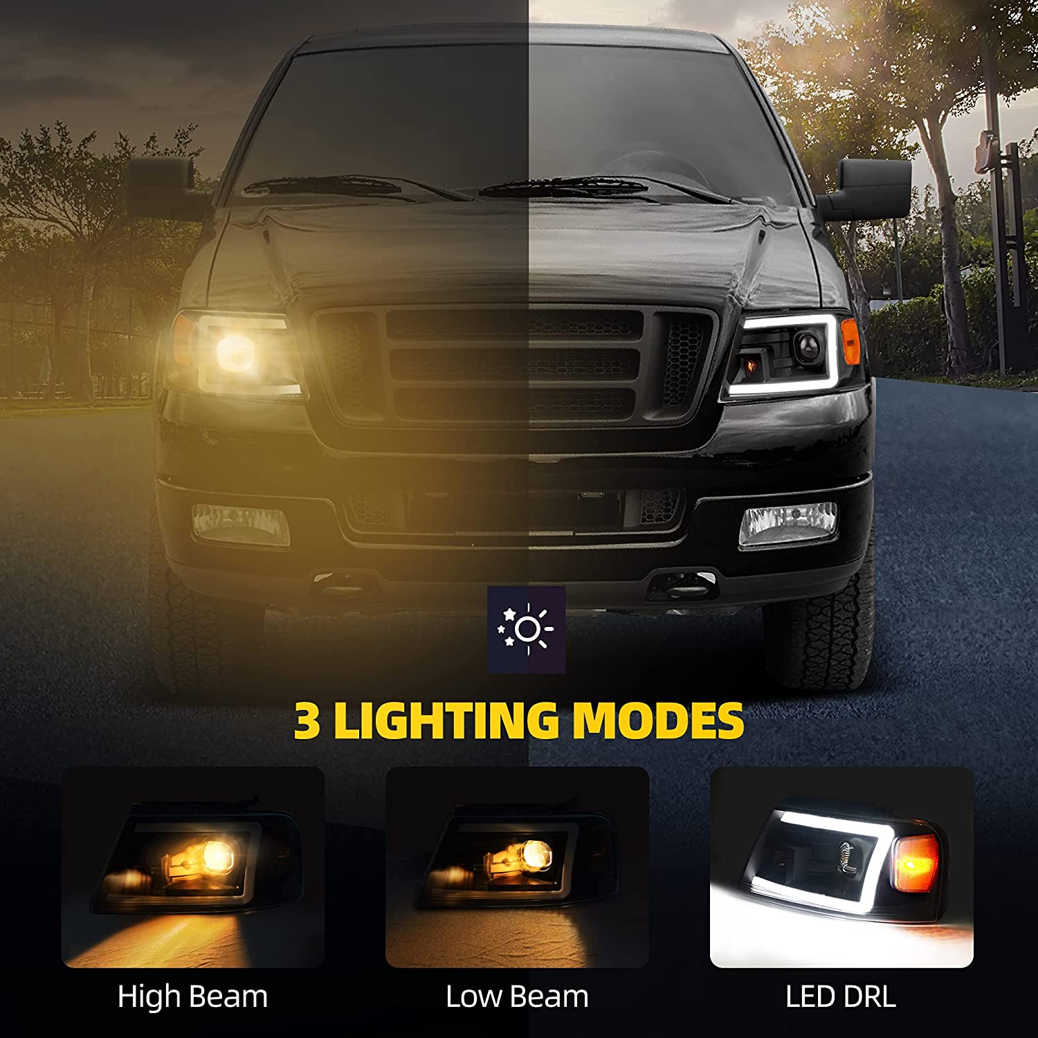NTXGLOW LED headlights (2004-2008 Ford F150) - JSI Racing 