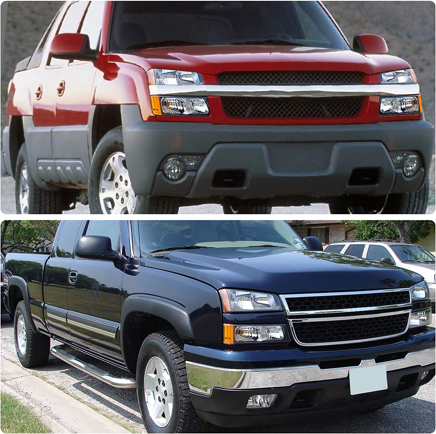 Dwvo Headlight Assembly Compatible With Chevy Silverado Avalanche 1500 2500 3500 Black Clear Housing - JSI Racing 