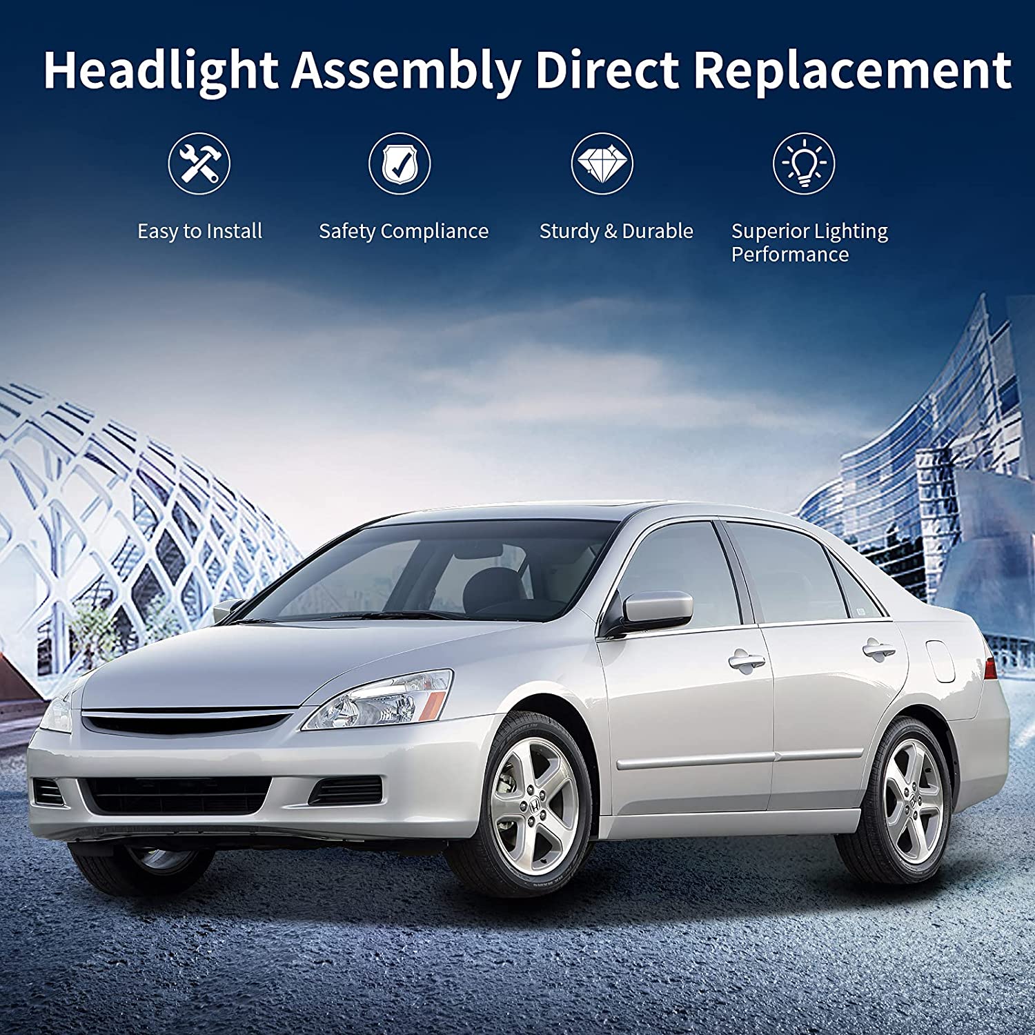 NTXGlow Factory Headlight (03-07 Honda Accord) - JSI Racing 