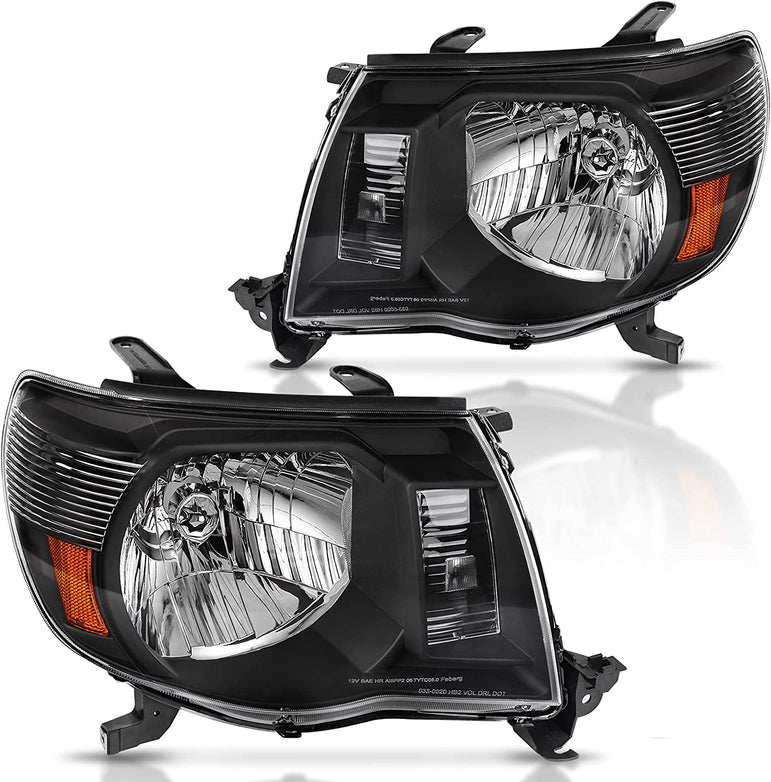 Dwvo Headlight Assembly Compatible With 2005 2006 2007 2008 2009 2010 2011 Tacoma Pickup Truck Oe Replacement Chrome Housing Amber Reflector - JSI Racing 