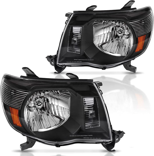 Dwvo Headlight Assembly Compatible With 2005 2006 2007 2008 2009 2010 2011 Tacoma Pickup Truck Oe Replacement Chrome Housing Amber Reflector - JSI Racing 