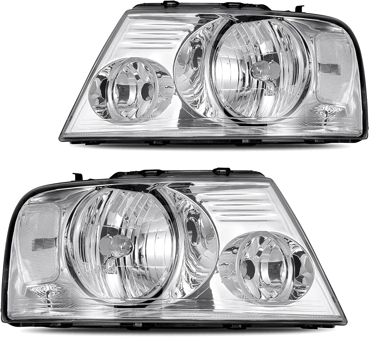 2004-2008 Ford F150 Headlights Chrome Housing Reflector - JSI Racing 