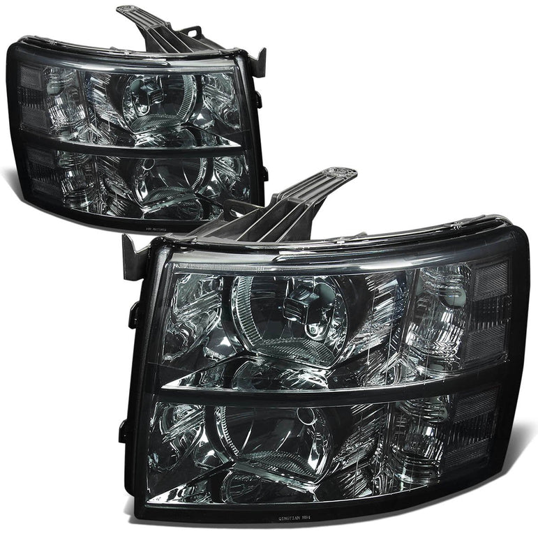 Dna Motoring Hlohcsil07smcl1 Smoke Lens Headlights Compatible With 0713 Silverado 1500 - JSI Racing 