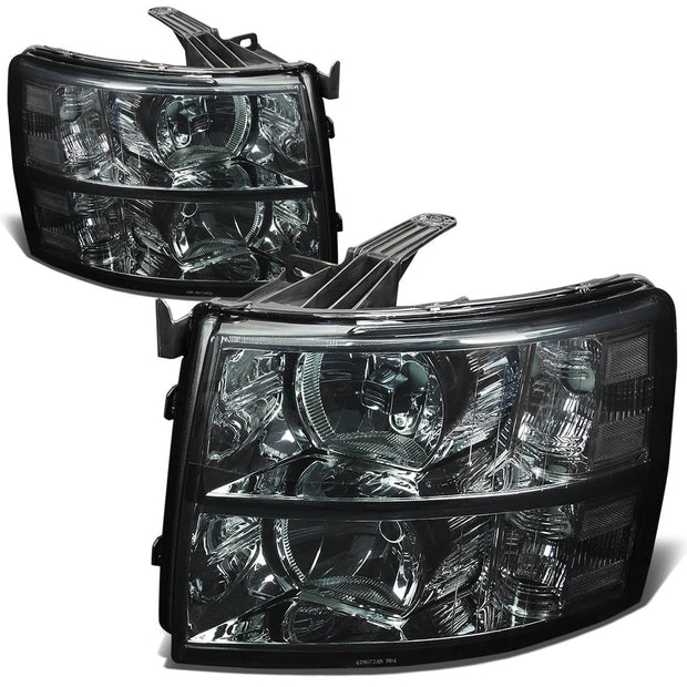 Dna Motoring Hlohcsil07smcl1 Smoke Lens Headlights Compatible With 0713 Silverado 1500 - JSI Racing 