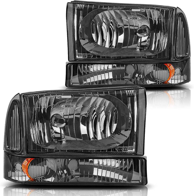 Dwvo Headlight Assembly Compatible With Ford F250 F350 F450 F550 Super Duty Pickup Truck Signal Lamps Chrome Housing Clear Lens Amber Reflector - JSI Racing 