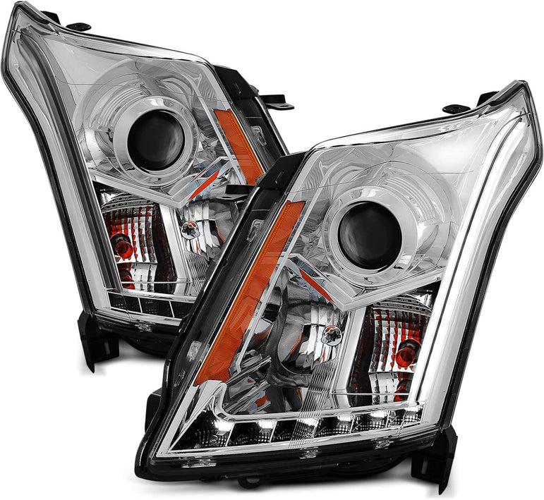 Amerilite Chrome Projector Replacement Headlights LED Boards For 20102016 Cadillac Srx Version Only Passenger And Driver Side - JSI Racing 