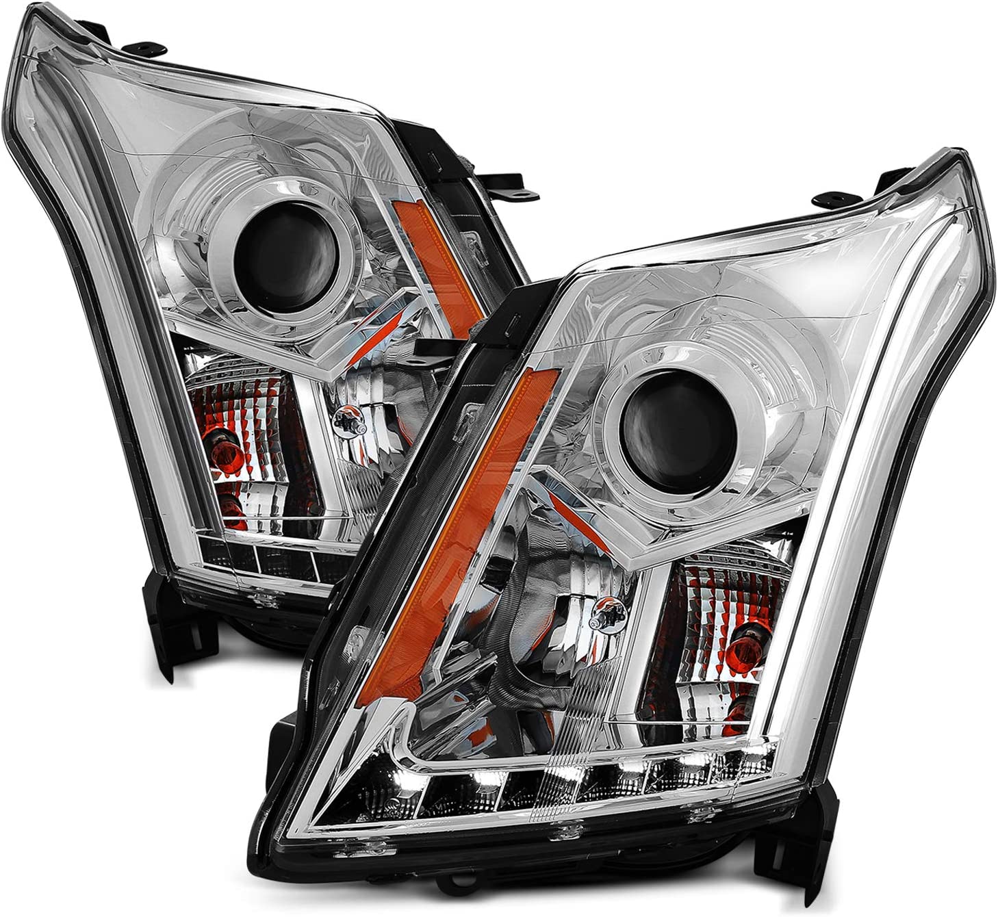 Amerilite Chrome Projector Replacement Headlights LED Boards For 20102016 Cadillac Srx Version Only Passenger And Driver Side - JSI Racing 