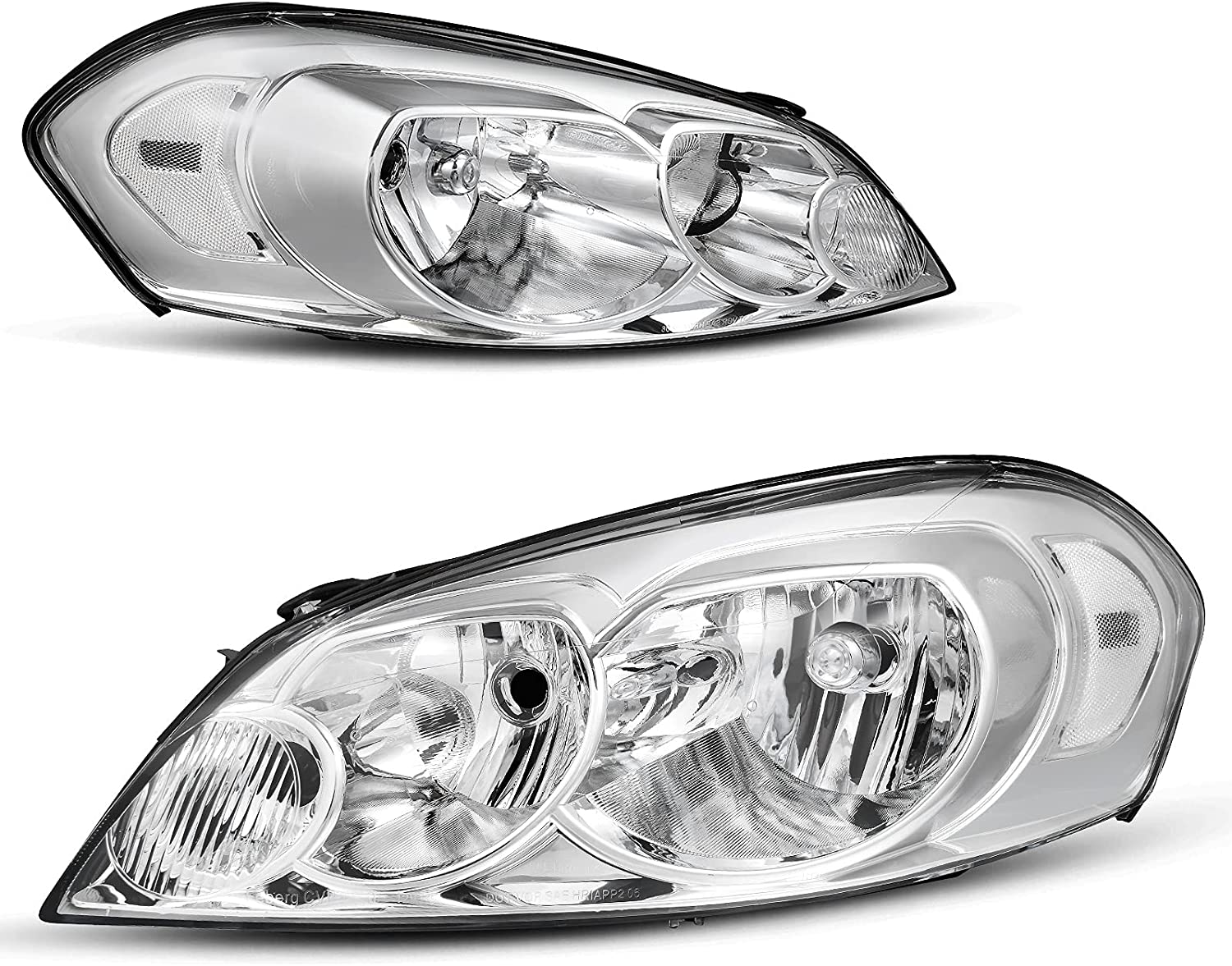 Autosaver88 Headlights Assembly Pair Compatible With 0613 Chevrolet Impala 1416 Chevy Limited 06 07 Monte Carlo Headlamp Replacement Chrome Housing Reflector A Clear Lens Oe - JSI Racing 