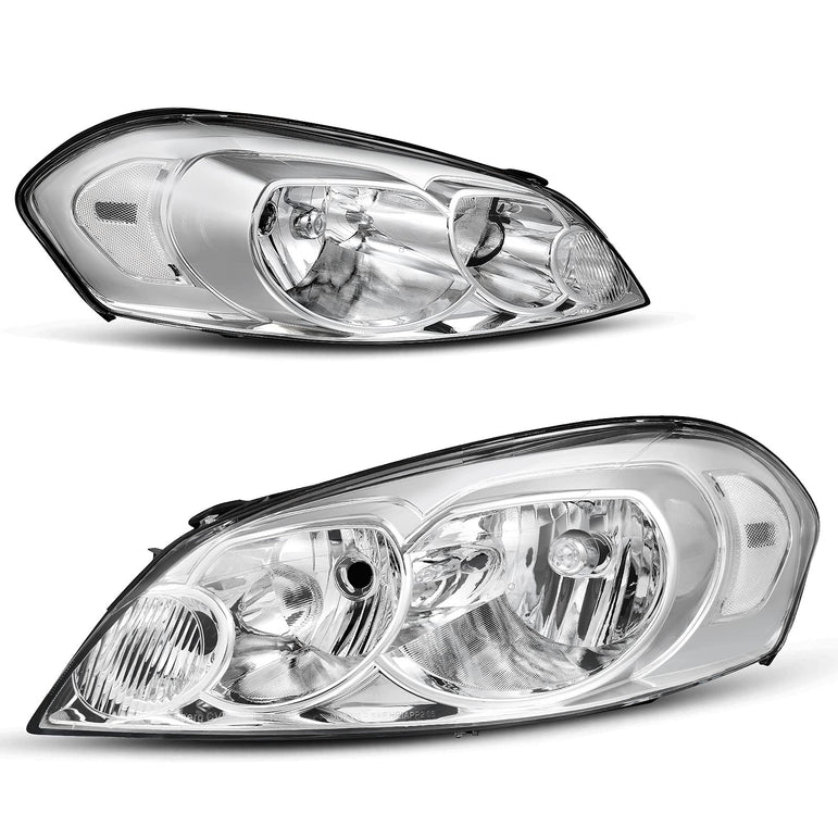 Autosaver88 Headlights Assembly Pair Compatible With 0613 Chevrolet Impala 1416 Chevy Limited 06 07 Monte Carlo Headlamp Replacement Chrome Housing Reflector A Clear Lens Oe - JSI Racing 
