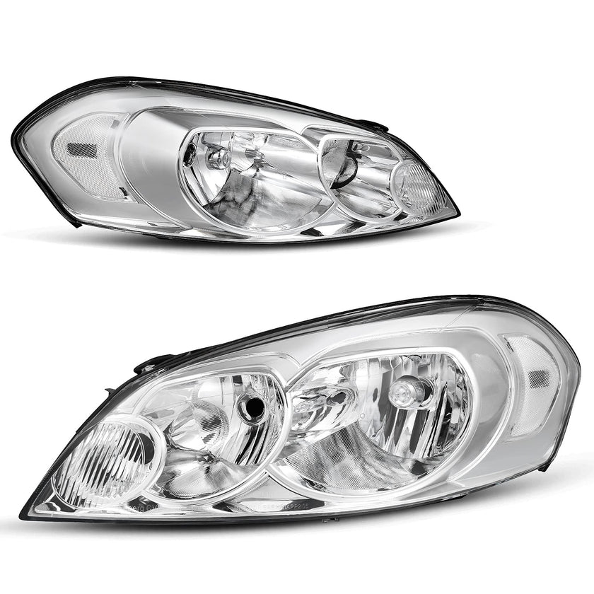 Autosaver88 Headlights Assembly Pair Compatible With 0613 Chevrolet Impala 1416 Chevy Limited 06 07 Monte Carlo Headlamp Replacement Chrome Housing Reflector A Clear Lens Oe - JSI Racing 