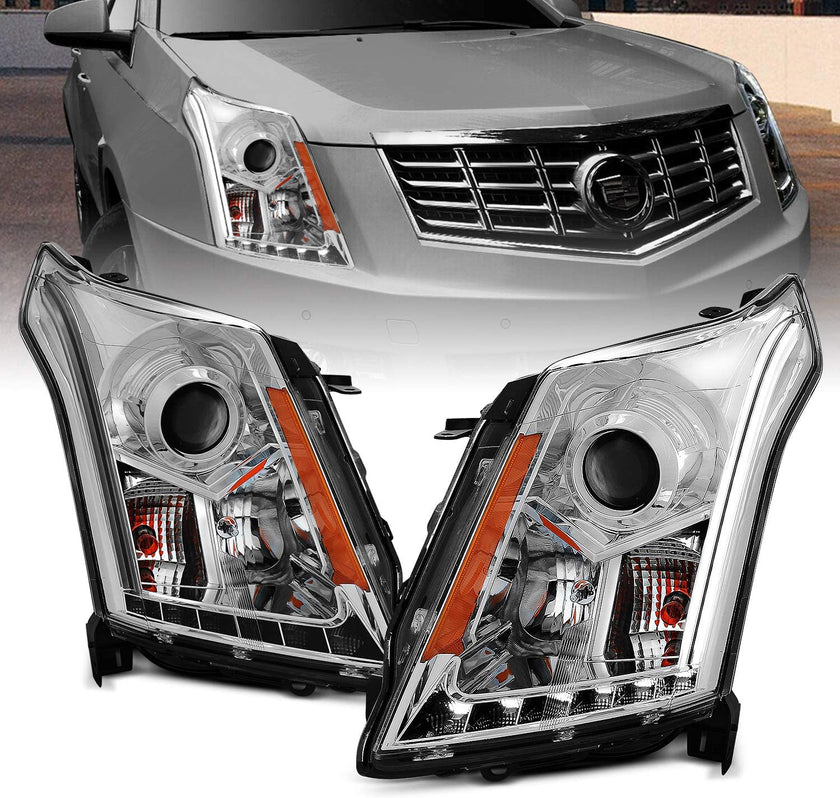 Amerilite Chrome Projector Replacement Headlights LED Boards For 20102016 Cadillac Srx Version Only Passenger And Driver Side - JSI Racing 