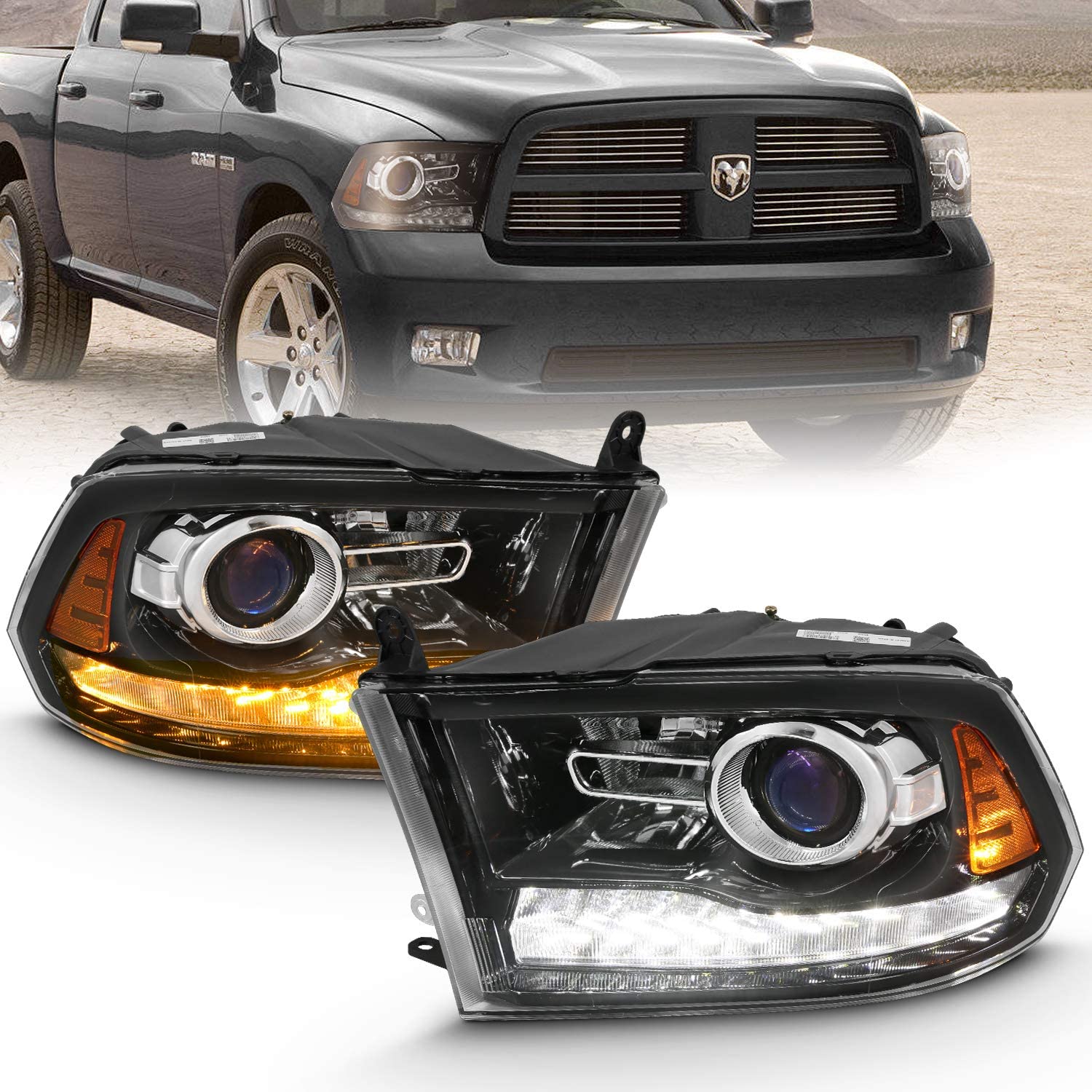Amerilite LED Headlight Bulb Drl Directional For Dodge Ram 1500 2500 3500 Passenger And Driver Side - JSI Racing 