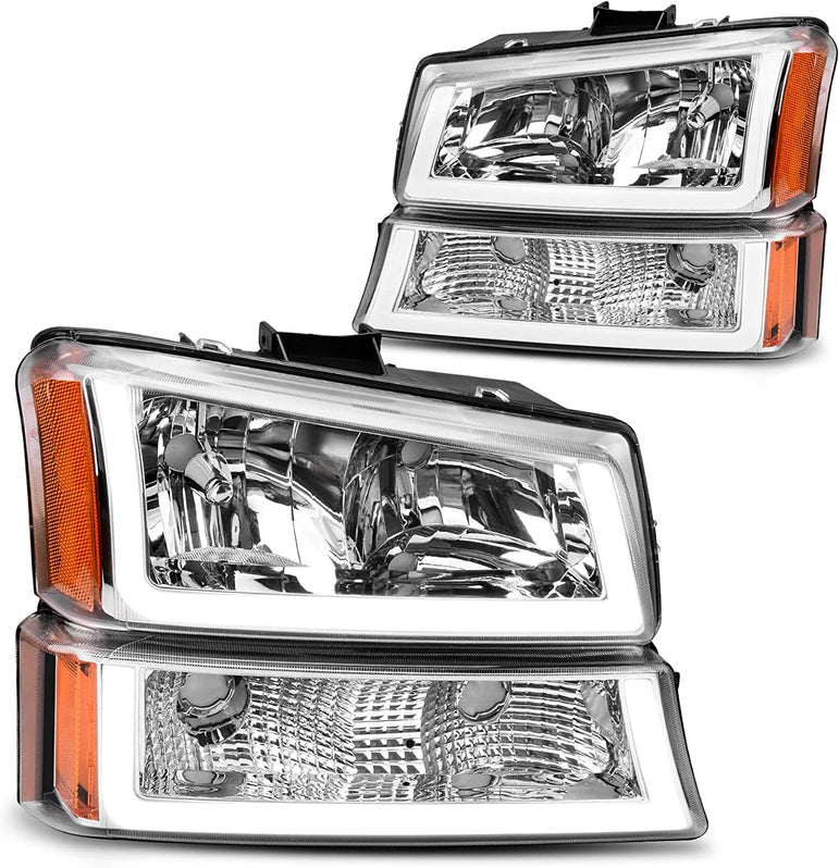 Dwvo Headlight Assembly Compatible With Chevy Silverado Avalanche 1500 2500 3500 Black Clear Housing - JSI Racing 