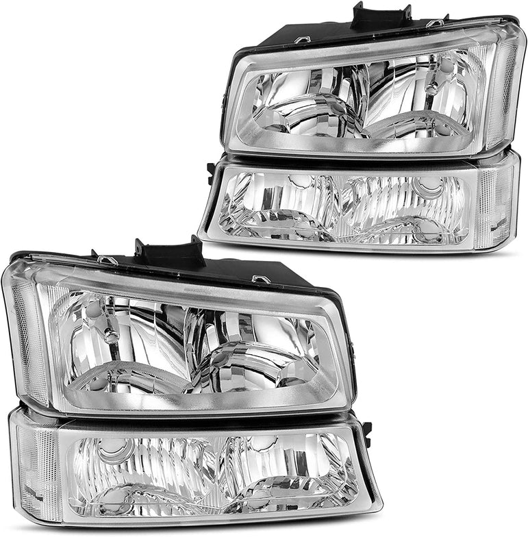 Dwvo Headlight Assembly Compatible With Chevy Silverado Avalanche 1500 2500 3500 Black Clear Housing - JSI Racing 