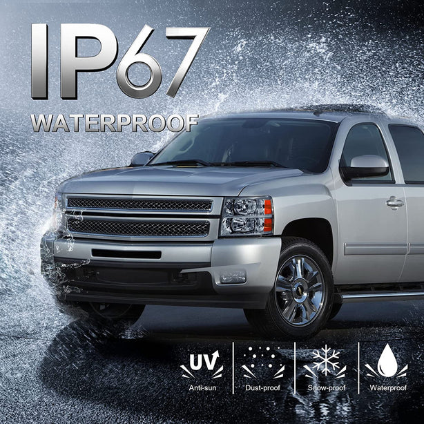 Mostplus Headlight Assembly Compatible With Chevy Chevrolet Silverado 1500 2500 3500 Black Housing Clear Lens Amber Reflector - JSI Racing 