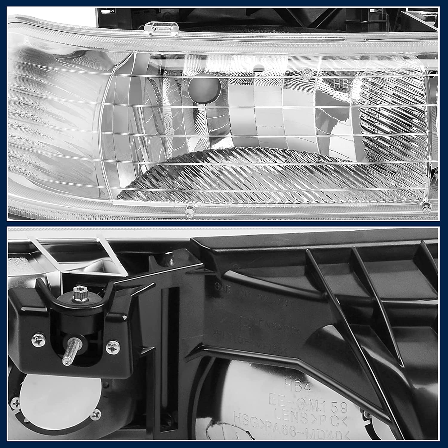Autosaver88 Headlight Assembly Compatible With 19992002 Chevy Silverado 20002006 Tahoe Suburban Headlamp Bumper Lights Black Housing Reflector Chrome - JSI Racing 