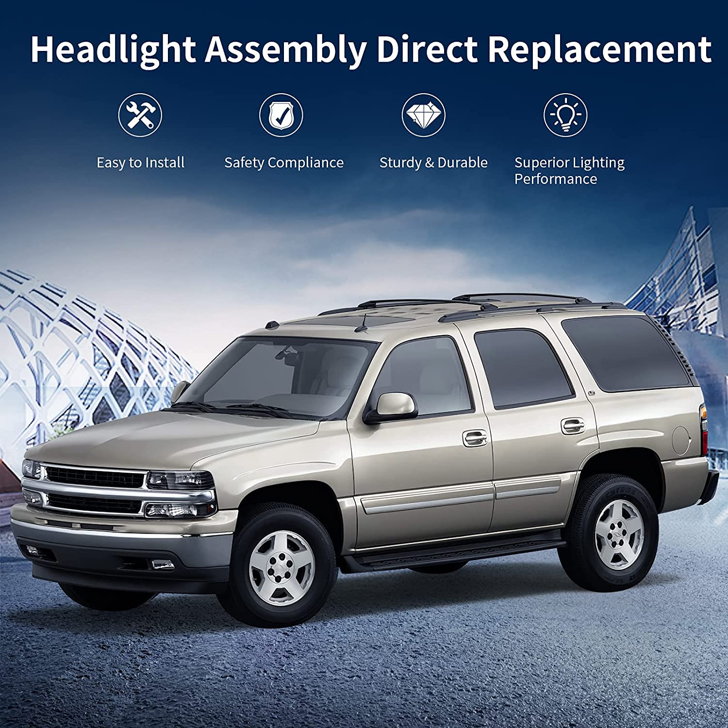 Autosaver88 Headlight Assembly Compatible With 19992002 Chevy Silverado 1500 250020012002 1500hd 2500hd 350020002006 Tahoe Suburban 2500 Headlamp Bumper Lights Black Housing Amber Reflector - JSI Racing 