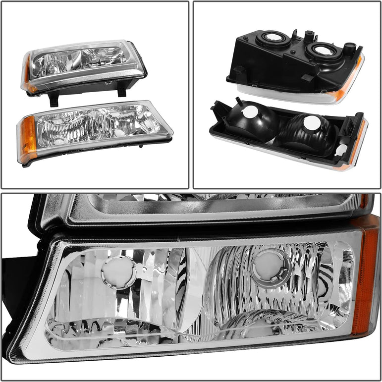 Dna Motoring Hlohcs034pcham Headlight Assembly Driver And Passenger Side - JSI Racing 