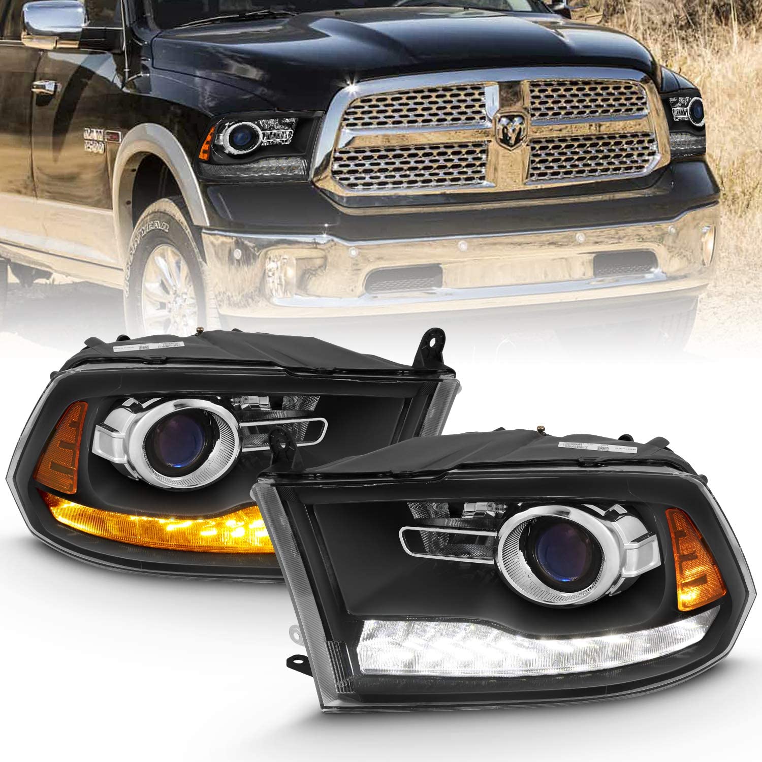 Amerilite LED Headlight Bulb Drl Directional For Dodge Ram 1500 2500 3500 Passenger And Driver Side - JSI Racing 