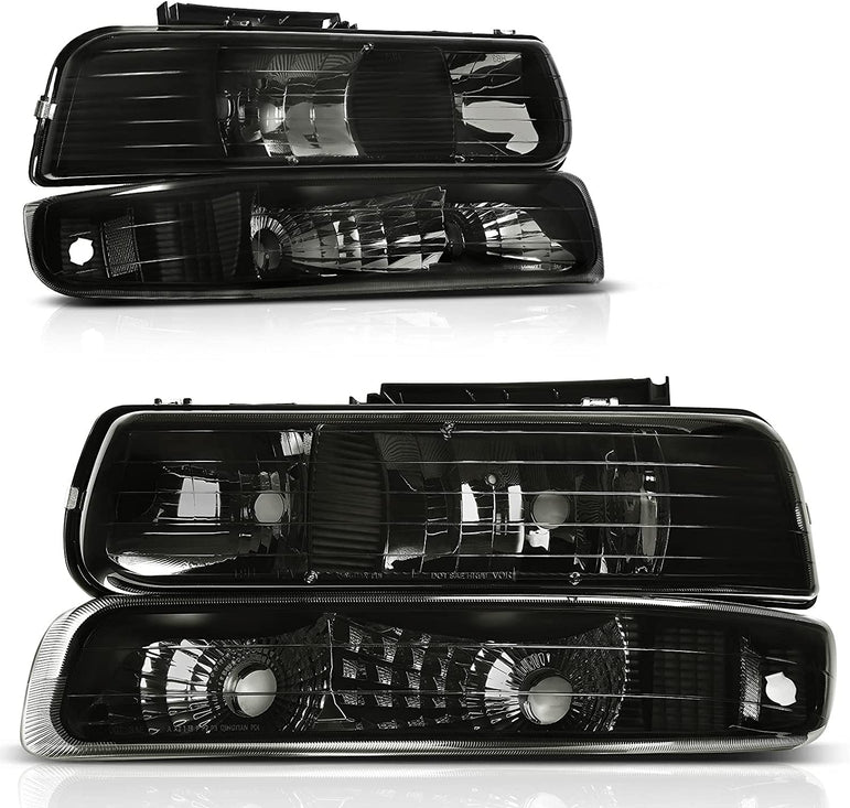 Autosaver88 Headlights Assembly Compatible With 19992002 Chevrolet Silverado 20012002 1500 2500 1500hd 2500hd 3500 20002006 Tahoe Suburban Lights In Bumpers - JSI Racing 