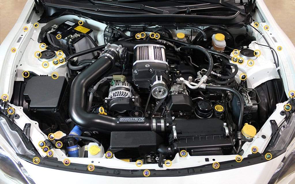 Stage 2 Titanium Hardware Engine Bay Kit - BRZ/GT86/FR-S (2013-2020) - JSI Racing 