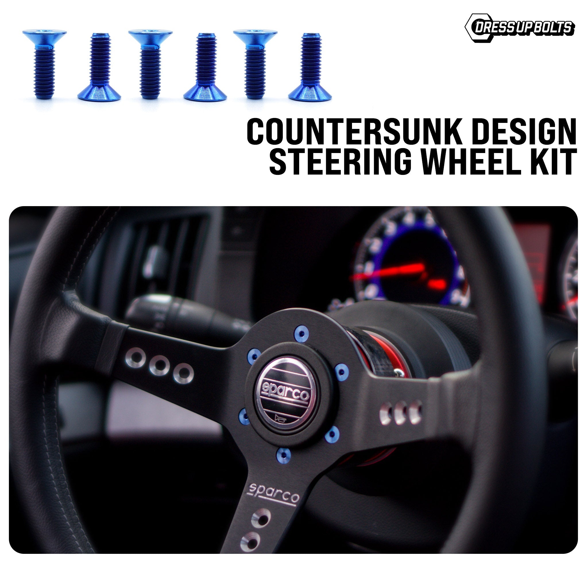 Titanium Hardware Steering Wheel Kit - Countersunk Design - JSI Racing 