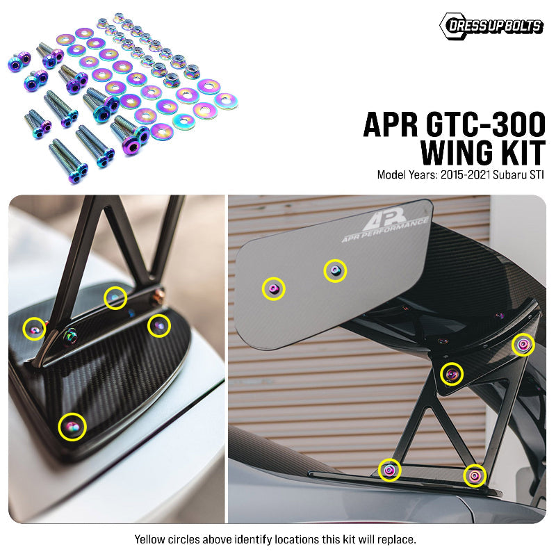 Titanium Hardware Wing Kit - APR GTC-300 STI Spec Wing - JSI Racing 