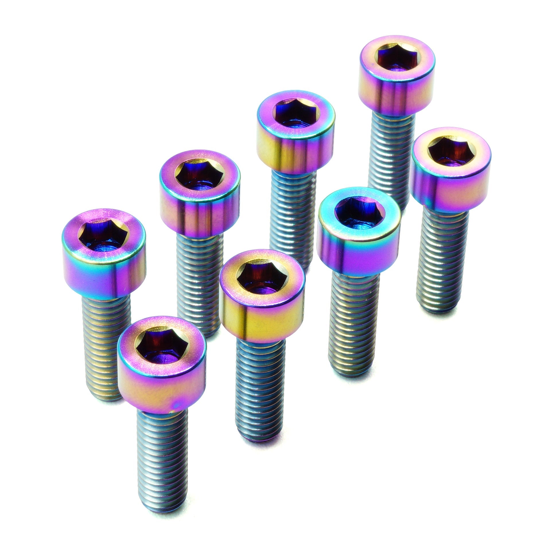 Titanium Camber Top Plate Bolt Kit — Universal Coilover & Air Suspension (Socket Cap, Set of 8)