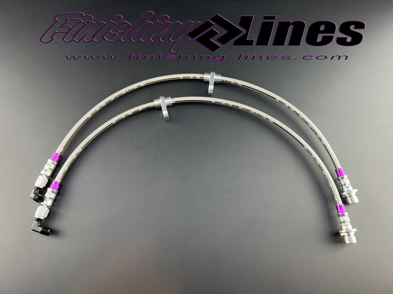 Finishing Lines EG/DC/EK AWD Extended Rear Caliper Hose Pair (1/8-27 NPT) - JSI Racing 