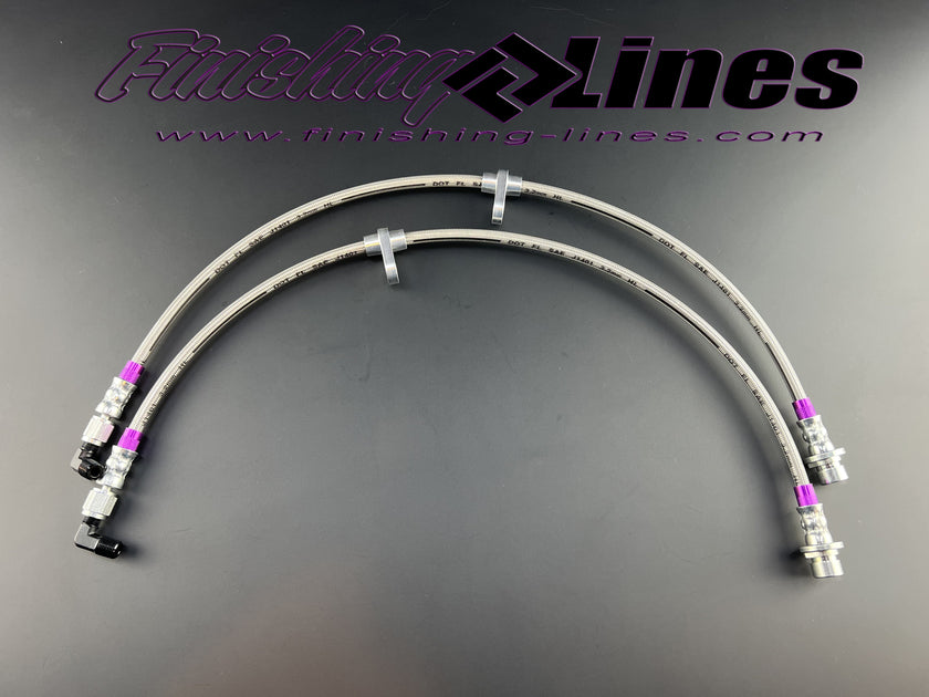 Finishing Lines EG/DC/EK AWD Extended Rear Caliper Hose Pair (1/8-27 NPT) - JSI Racing 