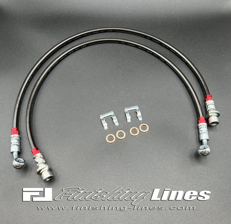 Finishing Lines EG/DC/EK AWD Extended Rear Caliper Hose Pair (Banjo Inlet) - JSI Racing 