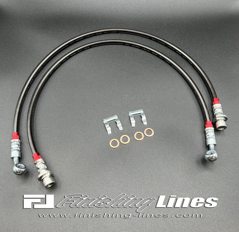 Finishing Lines EG/DC/EK AWD Extended Rear Caliper Hose Pair (Banjo Inlet) - JSI Racing 