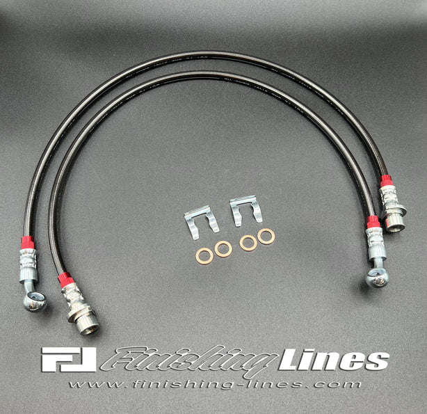 Finishing Lines EG/DC/EK AWD Extended Rear Caliper Hose Pair (Banjo Inlet) - JSI Racing 
