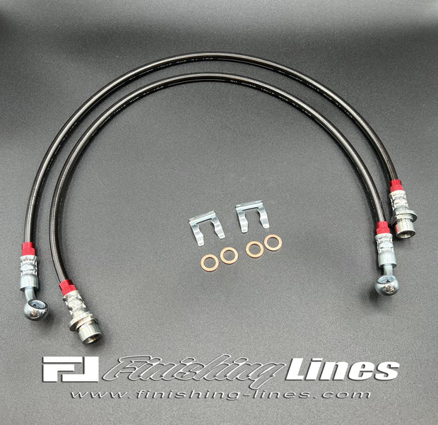 Finishing Lines EG/DC/EK AWD Extended Rear Caliper Hose Pair (Banjo Inlet) - JSI Racing 