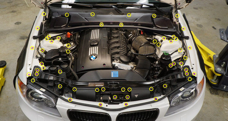 Stage 2 Titanium Hardware Engine Bay Kit - BMW E82 135i (2007-2012) - JSI Racing 