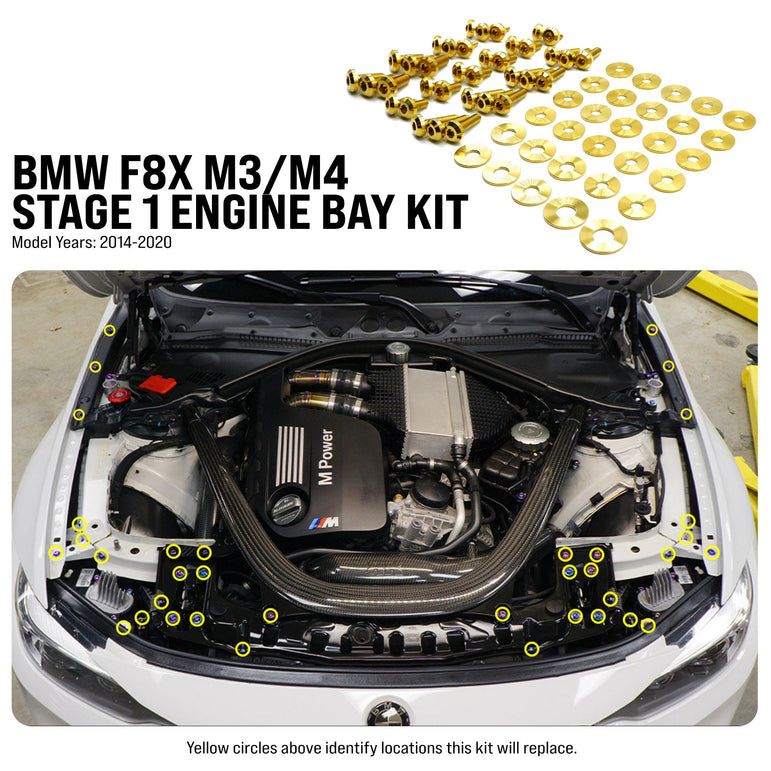 Stage 1 Titanium Hardware Engine Bay Kit - BMW F80 M3/M4 (2014-2020) - JSI Racing 