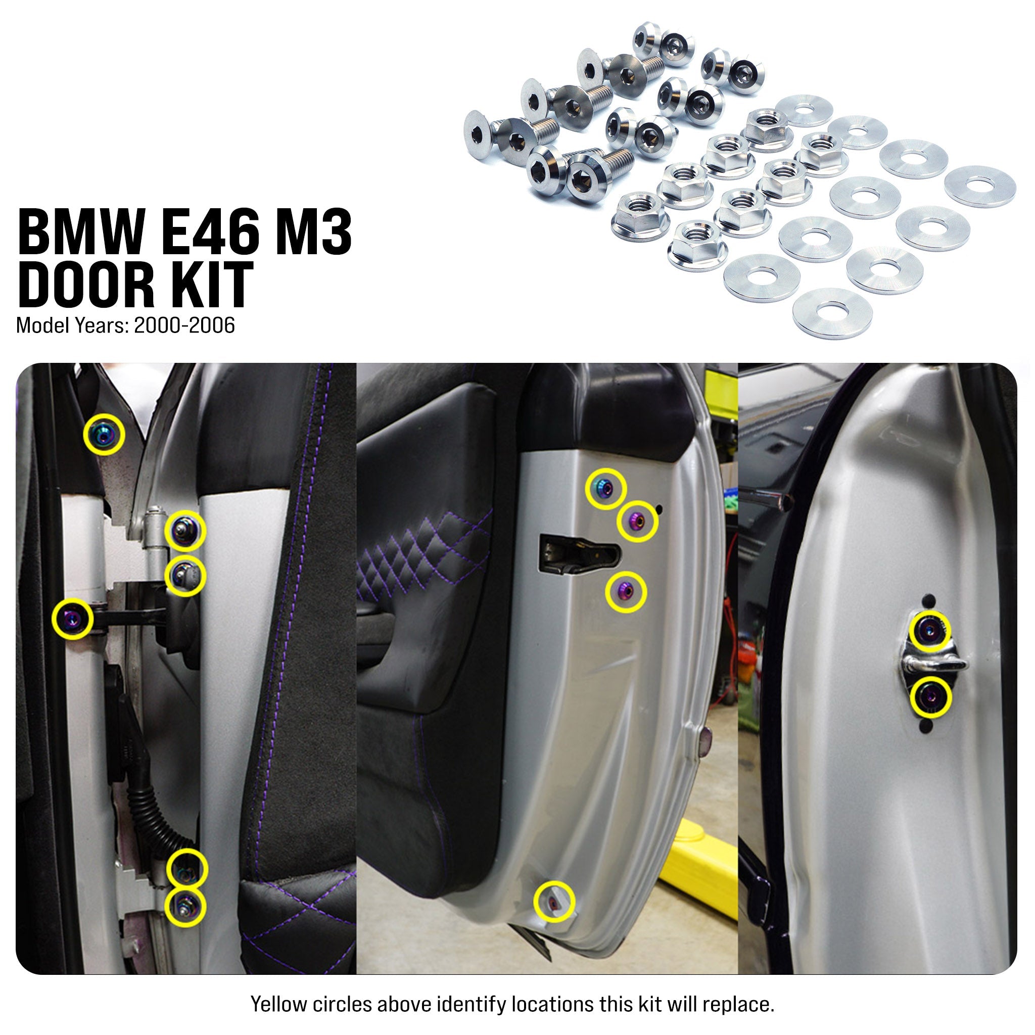 Titanium Hardware Door Kit - BMW E46 M3 (2000-2006) - JSI Racing 
