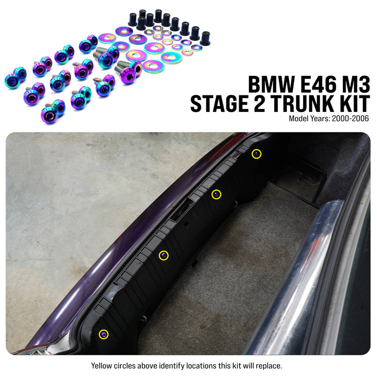 Stage 2 Titanium Hardware Trunk Kit - BMW E46 M3 (2000-2006) - JSI Racing 
