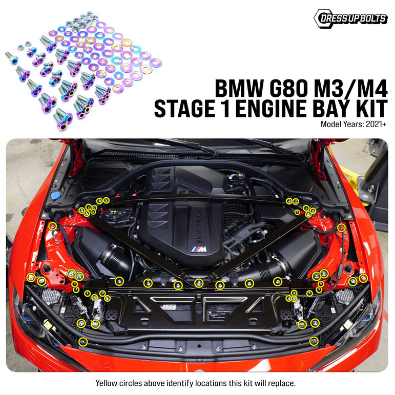 Stage 1 Titanium Hardware Engine Bay Kit - BMW G80 M3/M4 (2021+) - JSI Racing 
