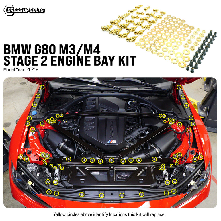 Stage 2 Titanium Hardware Engine Bay Kit - BMW G80 M3/M4 (2021+) - JSI Racing 