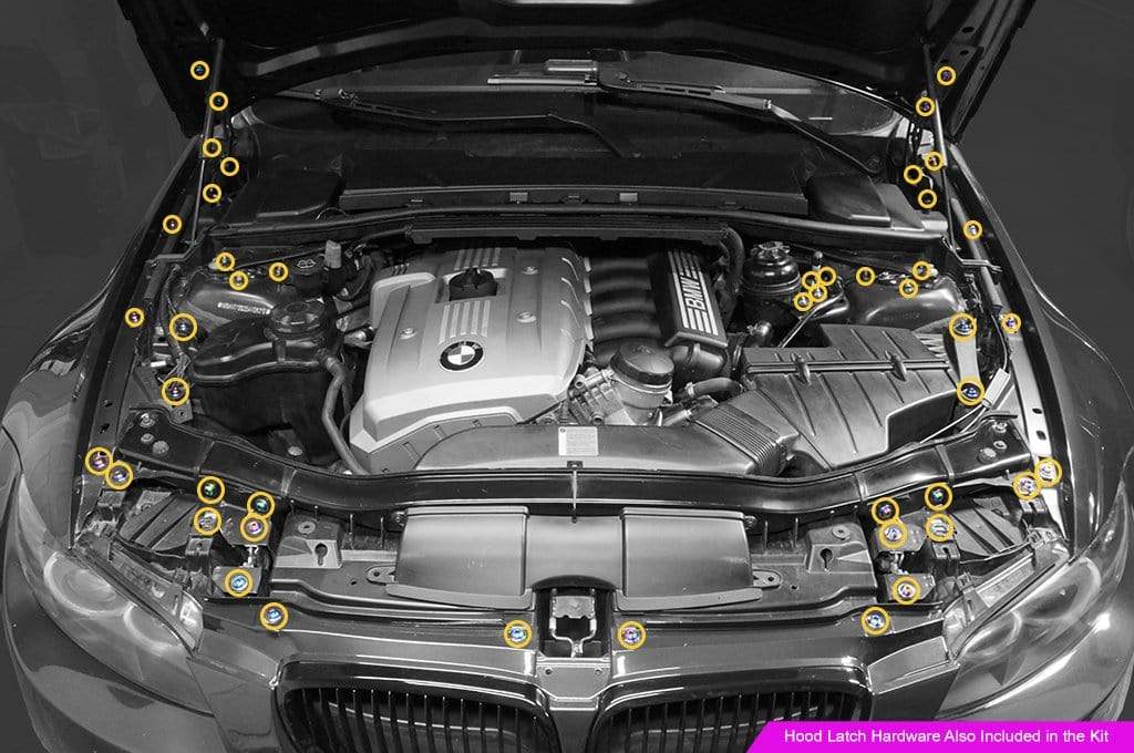 BMW 328i (2006-2013) Titanium Engine Bay Kit - JSI Racing 
