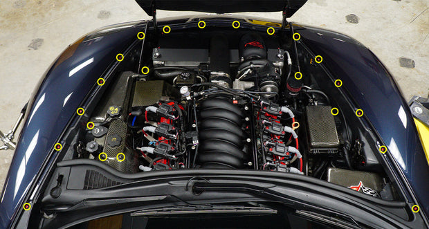 Stage 2 Titanium Hardware Engine Bay Kit - Chevrolet Corvette C6 (2005-2013) - JSI Racing 