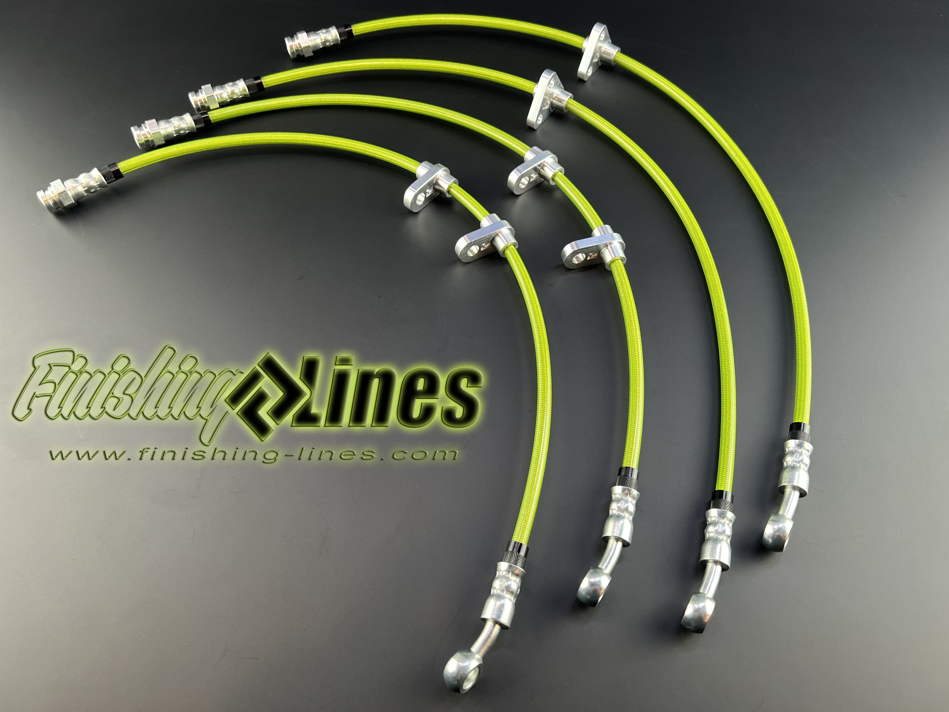 Finishing Lines CRX/EF Caliper Hose Set – Billet Locator Style - JSI Racing 