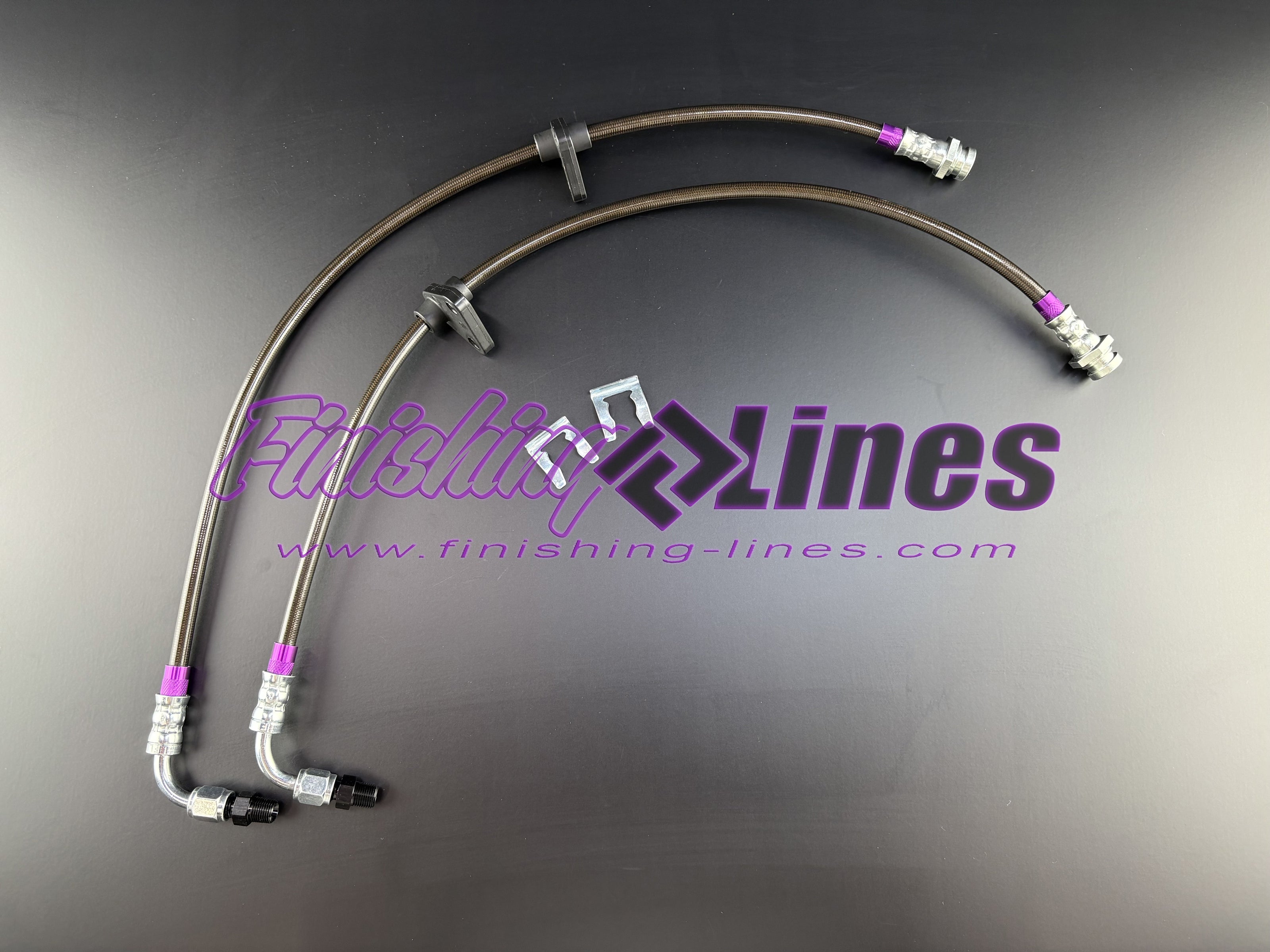 Finishing Lines EG Civic Front Caliper Hose Pair (Aftermarket Brakes) - JSI Racing 