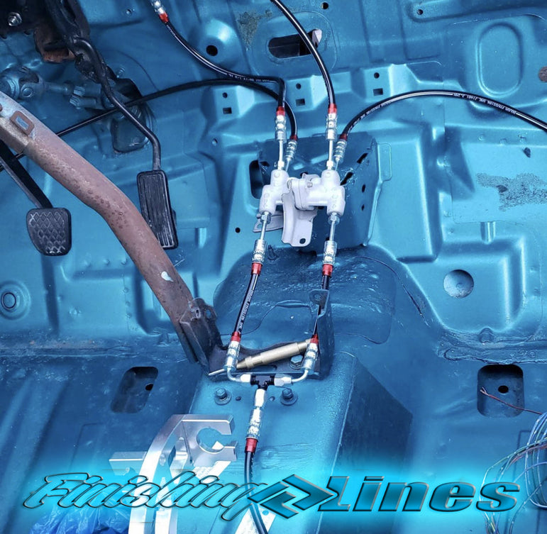 Finishing Lines EF/CRX Full Tuck Brake Line Kit – Inline Staging Brake Provision (’88–’91, Stock Master Cylinder) - JSI Racing 