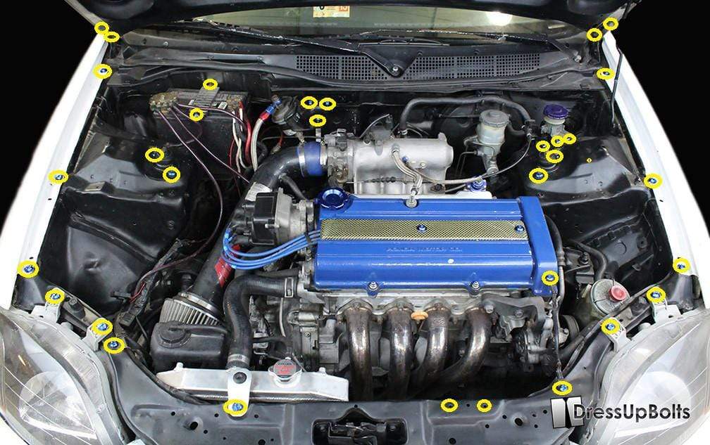 Honda Civic EK/EJ (1996-2000) Titanium Ti Engine Bay Kit - JSI Racing 